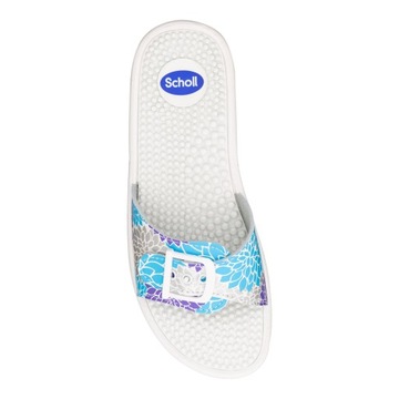 SCHOLL NEW MASSAGE klapki fakirki medyczne silver
