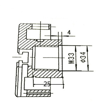 ДЕРЕВЯННЫЙ ТОКАРНЫЙ ПАТРОН M33 ЧЕТЫРЕХКУЛАЧКОВЫЙ