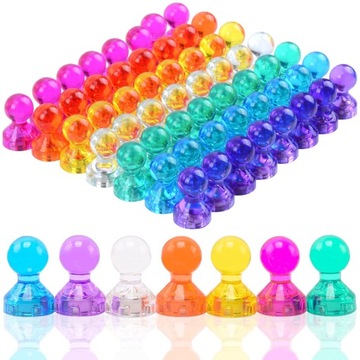 56 красочных магнитов для платы 7 различных цветов сильные высокие каблуки Ø11 мм