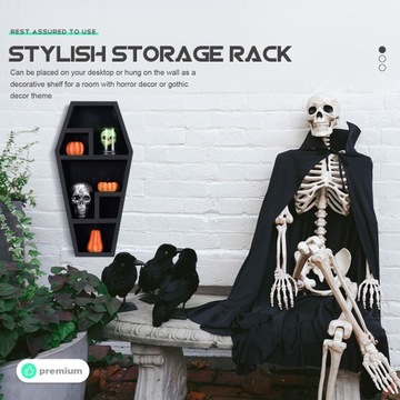 Плавающая деревянная настенная полка на Хэллоуин P