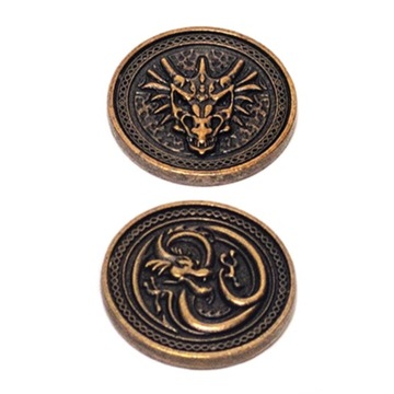 НАБОР ДРАКОНЫ ИЗ 9 МЕТАЛЛИЧЕСКИХ МОНЕТ РПГ