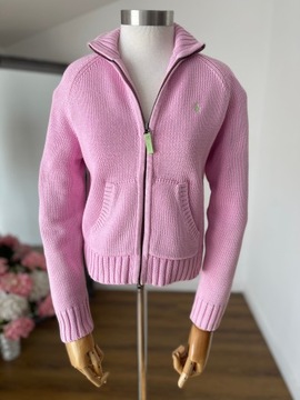 Ralph Lauren różowy bawełniany sweter XS rozpinany w stylu bluzy