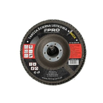 Tarcza ścierna listkowa INOX 125x22mm GR.60 PRO