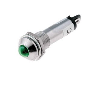 Kontrolka LED 5/8 mm, 12V GREEN matowa, wypukła