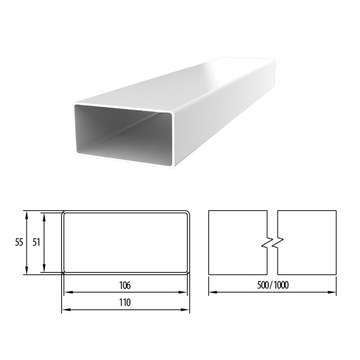 Кабельный телеканал 110x55, встраиваемый, добротного качества, 1 метр польский