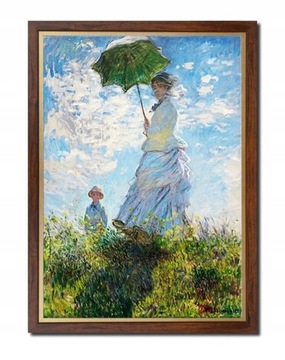 OBRAZ Claude Monet KOBIETA Z PARASOLKĄ NA PŁÓTNIE