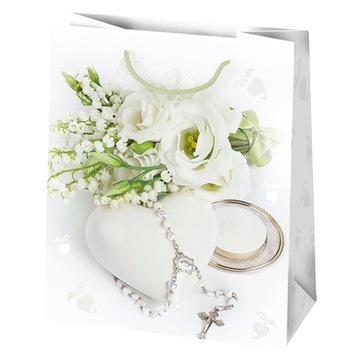 TOREBKA PREZENTOWA OZDOBNA I KOMUNII T4 19X23X10,5 WZÓR 8