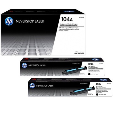 HP NEVERSTOP BĘBEN W1104A + TONERY W1103A LASER MFP 1200A 1200W 1000A 1000W