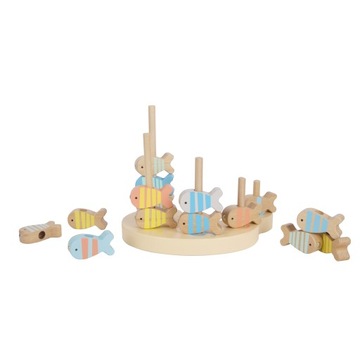 ДЕРЕВЯННАЯ ИГРА НАВЫКОВ, РЫБАЛКА, 2 УДОЧКИ, КЛАССИЧЕСКИЙ МАГНИТ МИРА.