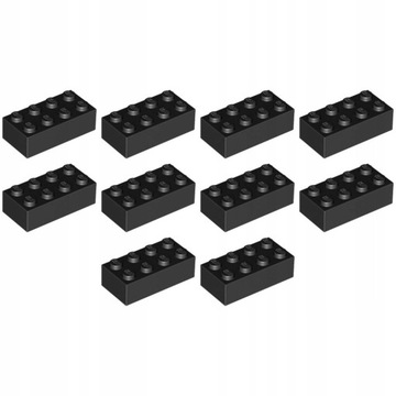 PAKIET LEGO 3001 Klocek 2x4 Czarny 300126 10szt NOWE