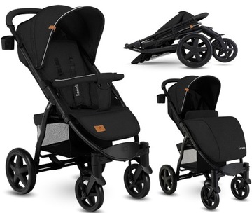 WÓZEK SPACEROWY LIONELO ANNET PLUS FOLIA UCHWYT BLACK CARBON