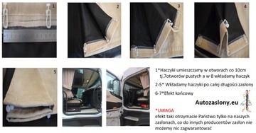 Комплект: Крючки для штор для грузовых автомобилей, 60 шт + липучка на перекладину - VOLVO