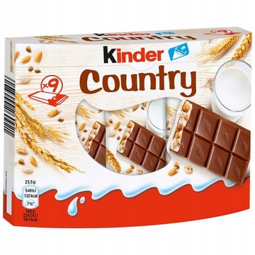 Czekoladki batoniki Kinder Country Baton 9 szt Z Niemiec dzień dziecka