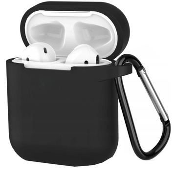 ETUI DO APPLE AIRPODS 1 / 2 CASE OCHRONNY Z BRELOKIEM CZARNY