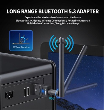 Zexmte 100M Bluetooth 5.3 Adaptor Бесплатный USB-драйвер