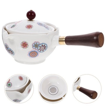 КЕРАМИЧЕСКИЙ КИТАЙСКИЙ ЧАЙНИК ЯПОНСКАЯ МАШИНА С ОТКРЫТЫМИ ЛИСТЬЯМИ