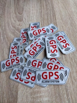 10 SZT NAKLEJKA GPS TRACKING ALARM SYSTEM ZNACZEK