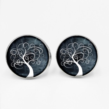 Charm Tree of Life Crown Time Glass Gem Cufflinks