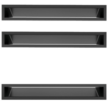 KRATKA KOMINKOWA LUFT WENTYLACYJNY 90x600 mm Czarny - Zestaw 3 sztuk