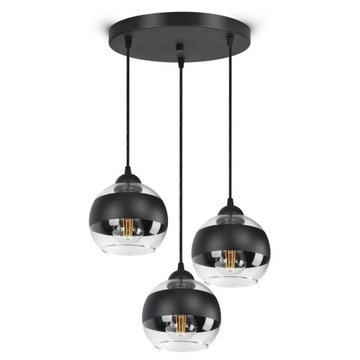 Lampa Wisząca Sufitowa Żyrandol Czarna Szklane Kule Black Belt EZ3 LED E27