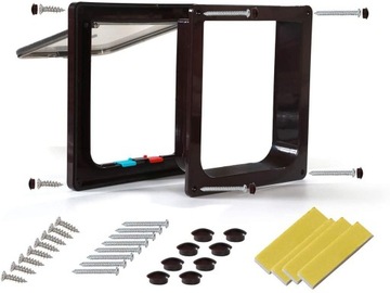 ДВЕРЬ ДЛЯ СОБАКИ/КОШКИ 4 СТОРОНЫ КОРИЧНЕВАЯ XL