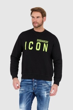 DSQUARED2 Czarna bluza z neonowym logo ICON S