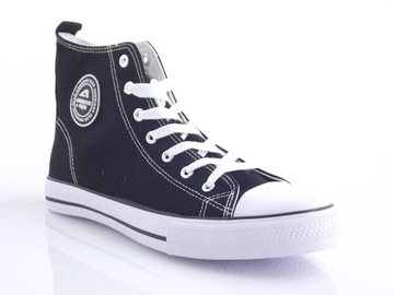Trampki AMERICAN CLUB czarne wysokie r.43n