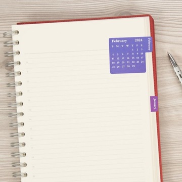 Блокноты индексные 2024 Ежемесячные самоклеящиеся