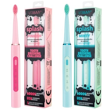 SZCZOTECZKA SONICZNA ELEKTRYCZNA DO ZĘBÓW DLA DZIECI 8+ VITAMMY SPLASH USB