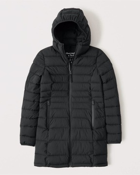 ABERCROMBIE KURTKA PARKA PUCHOWA KAPTUR CZARNA L