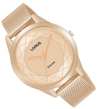 KLASYK Damski zegarek na bransolecie mesh Lorus RG284TX9 Rose Gold +GRAWER