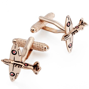 Spinki do mankietów Samolot Spitfire RAF Gold dla Pilota, Lotnika