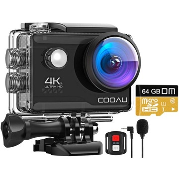 KAMERA SPORTOWA WIFI 20MP 4K 60FPS FULL HD CZARNY 64GB KARTA