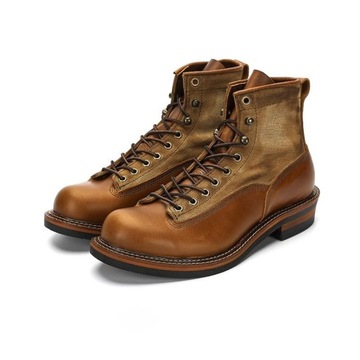 Men's martin boots, high-top paratrooper boots, brown leather shoes