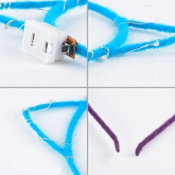 ДЕКОРАТИВНАЯ ПОВЯЗКА НА ГОЛОВУ КОШАЧЬИ УШИ CAT LED СВЕТЯЩАЯСЯ УНИВЕРСАЛЬНАЯ