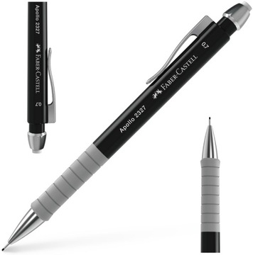 FABER-CASTELL Ołówek automatyczny z gumką na rysiki Apollo 0,7 mm CZARNY