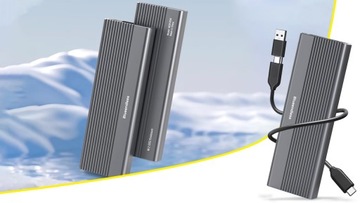 OBUDOWA ADAPTER NA DYSK SSD M2 NVME PCIE 2W1 USB 3.0 USB-C 3.1 KIESZEŃ M.2