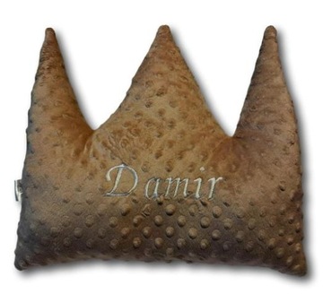 Poduszka korona z imieniem imię haft prezent dekoracja pokoju mięciutka