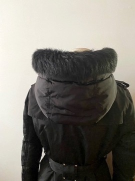 MASSIMO DUTTI płaszcz kurtka puchowy czarny parka 40 L