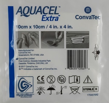 AQUACEL EXTRA hydrofibre 10x10cm 1szt extra wytrzymały extra chłonny