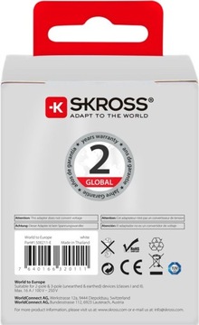 Адаптер SKROSS для подключения розеток Великобритании, США, Австралии и ЕС