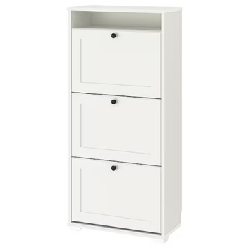 IKEA BRUSALI Szafka na buty, 3 przegrody, BIAŁA