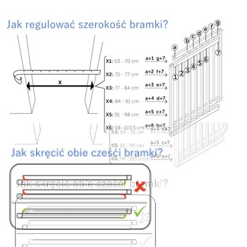 Bramka ochronna zabezpiecz przykręc 63-106cm REER
