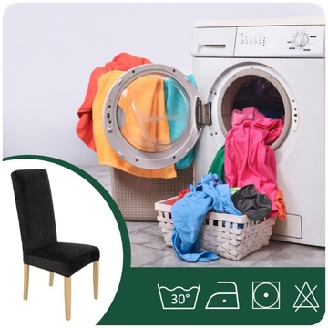 ЧЕХОЛ НА СТУЛ С ВЫСОКОЙ СПИНКОЙ, ЧЕРНЫЙ ВЕЛЮР, УНИВЕРСАЛЬНЫЙ, ТОЛСТЫЙ ПРЕМИУМ