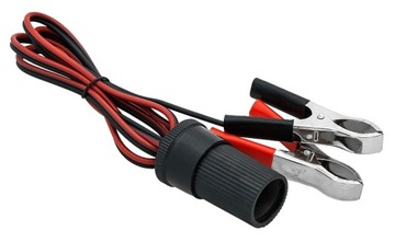 GNIAZDO ZAPALNICZKI SAMOCHODOWEJ ADAPTER Z KROKODYLKAMI DO AKUMULATORA