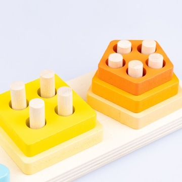 ZESTAW 2w1 UKŁADANKA TABLICA SENSORYCZNA MONTESSORI NAUKA KSZTAŁTÓW SORTER
