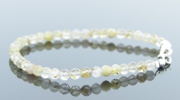 Серебряный браслет 0.925 - ГОРНЫЙ ХРУСТАЛ С РУТИЛОМ