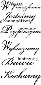 Naklejka na ścianę cytat napis W tym mieszkaniu