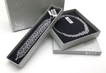 Комплект SWAROVSKI эл. свадьба СЕРЕБРЯНЫЙ темно-синий