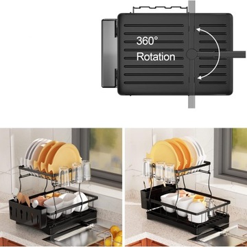 ДВУХУРОВНЕВАЯ СУШИЛКА ДЛЯ СУШКИ ПОСУДЫ, ЧЕРНАЯ